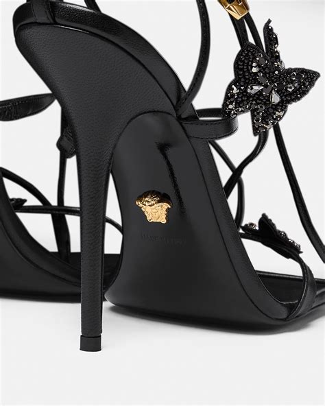 versace crystal butterfly heels|farfetch Versace sandals.